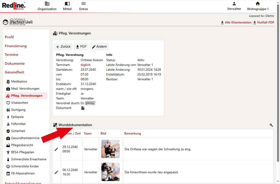 Pflegerische Vorordnungen