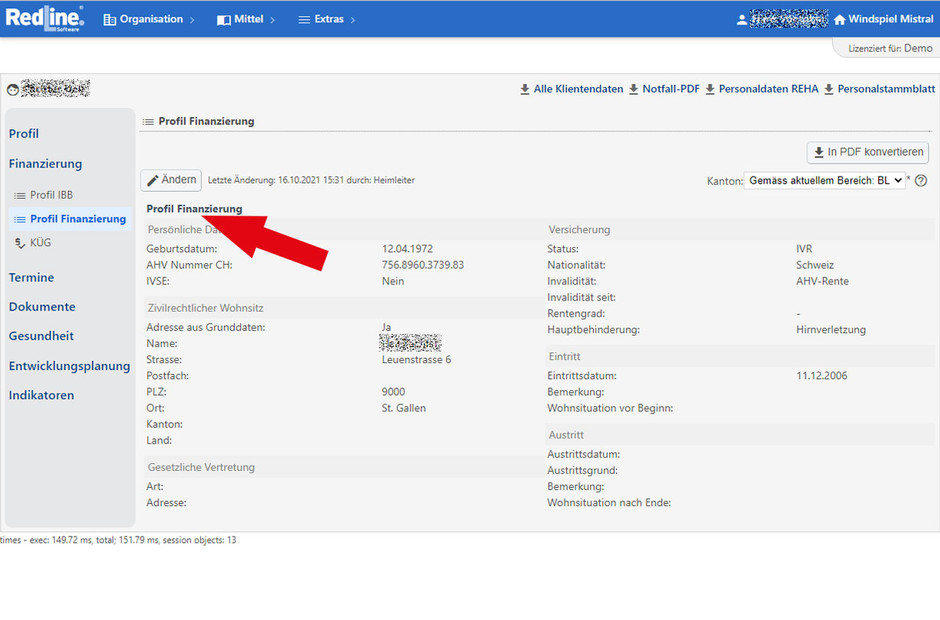 Klienten Profil Finanzierung