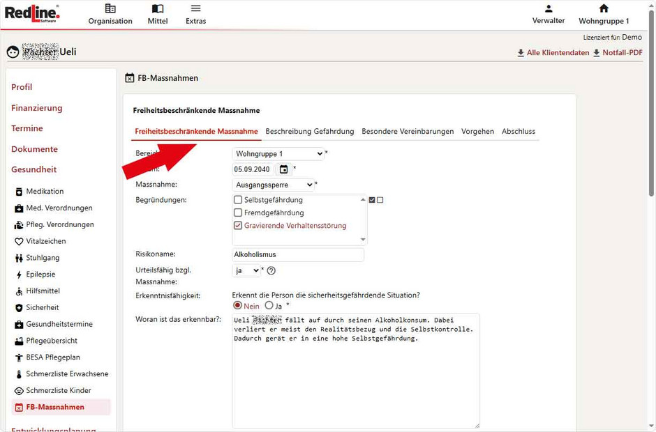 Freiheitsbeschränkende Massnahmen